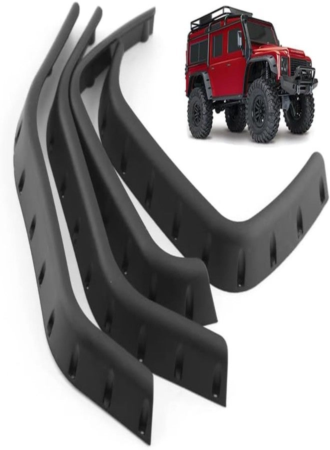 UURCSKY Plastic Body Shell Wheel Eyebrow Fender Flares Side Guard 8017 for TRX4 Defender 1/10 RC Crawler Car Upgrades Parts (Black) - Image 1